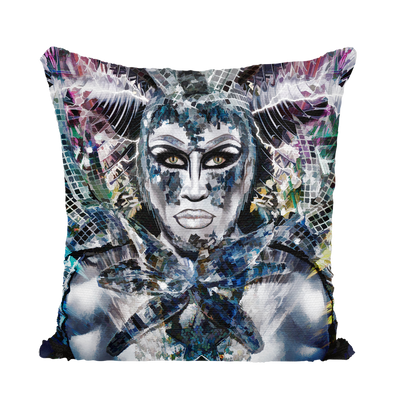 Sequin Cushion Cover - Ovah Name Brand  - A.rt by O.vahFx Ft Glen Alen