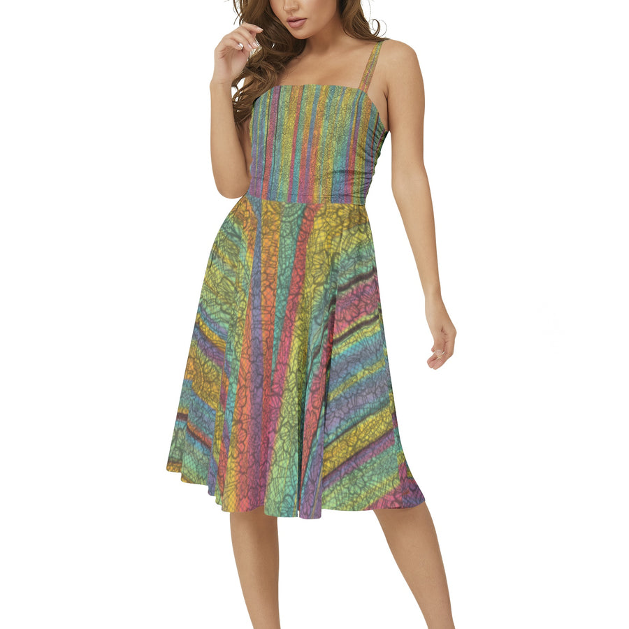 Dress Collection - Ruffle Hem Belted Halter Dress - Ovah Name Brand