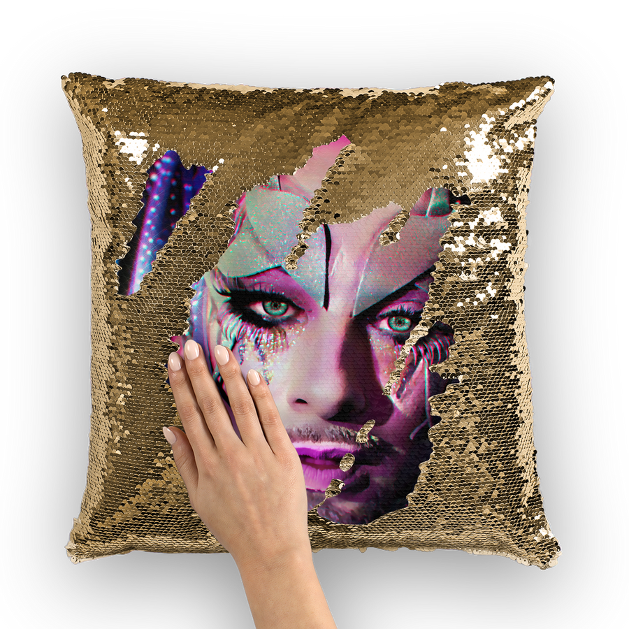 Sequin Cushion Cover - Ovah Name Brand  - A.rt by O.vahFx Ft Earth Intruder