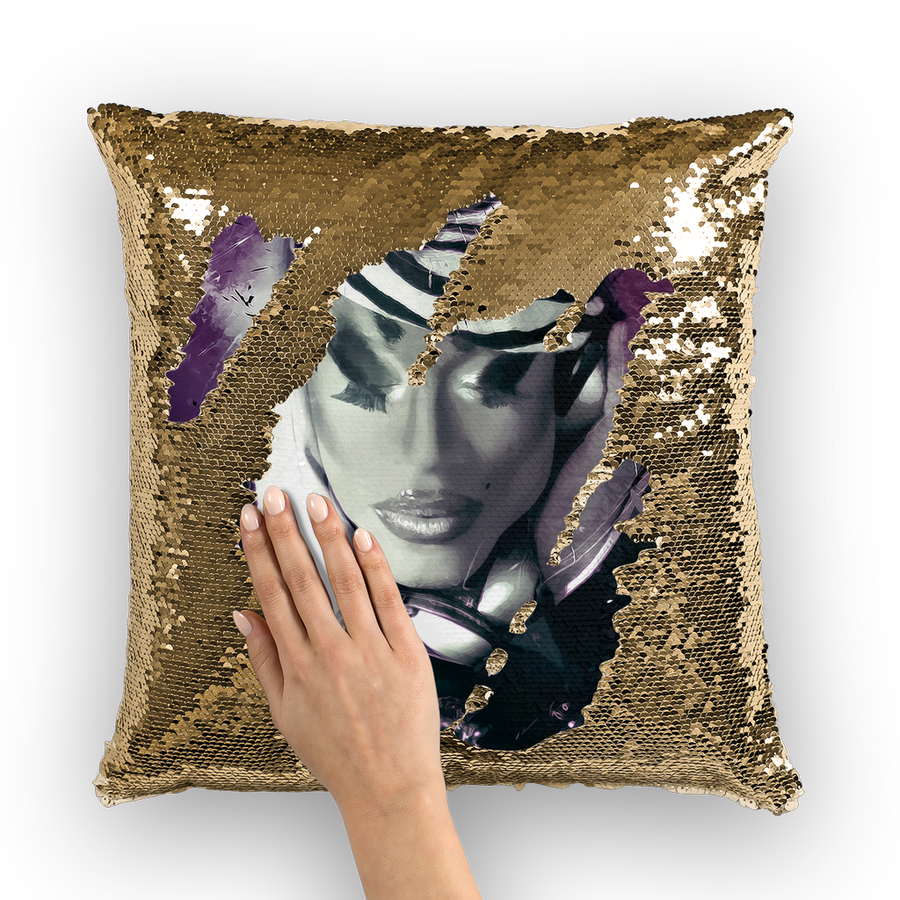 Sequin Cushion Cover -  Ovah Name Brand  - A.rt by O.vahFx Ft Power Infiniti
