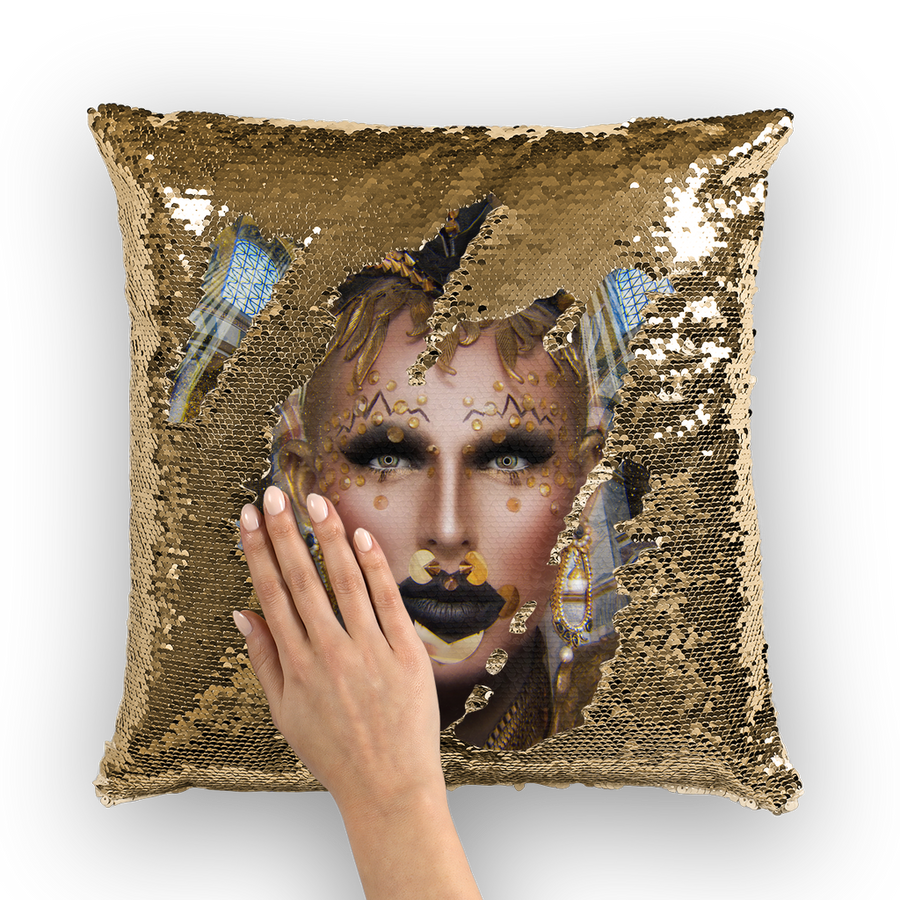 Sequin Cushion Cover - Ovah Name Brand  - A.rt by O.vahFx Ft CT Hedden