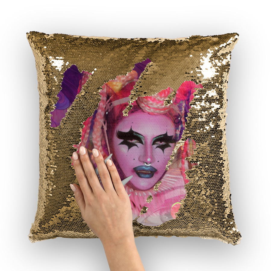 Sequin Cushion Cover - Ovah Name Brand  - A.rt by O.vahFx Ft Loris Queen
