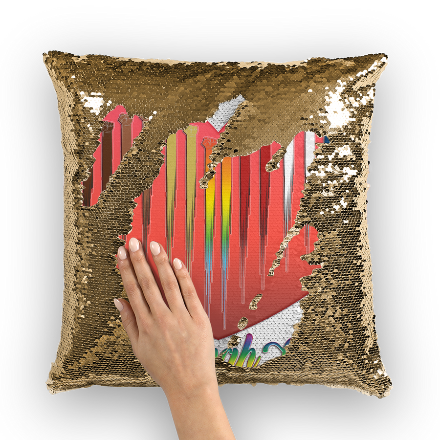 Sequin Cushion Cover - Together We Rise - Ovah Name Brand - A.rt by O.vahFx