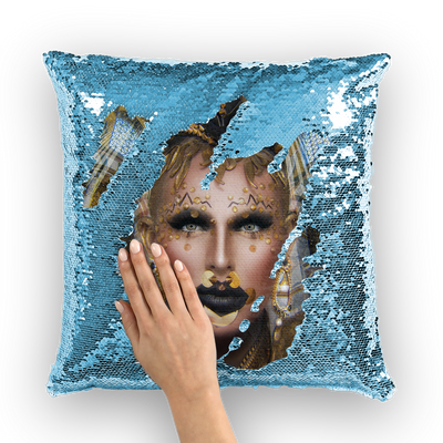Sequin Cushion Cover - Ovah Name Brand  - A.rt by O.vahFx Ft CT Hedden