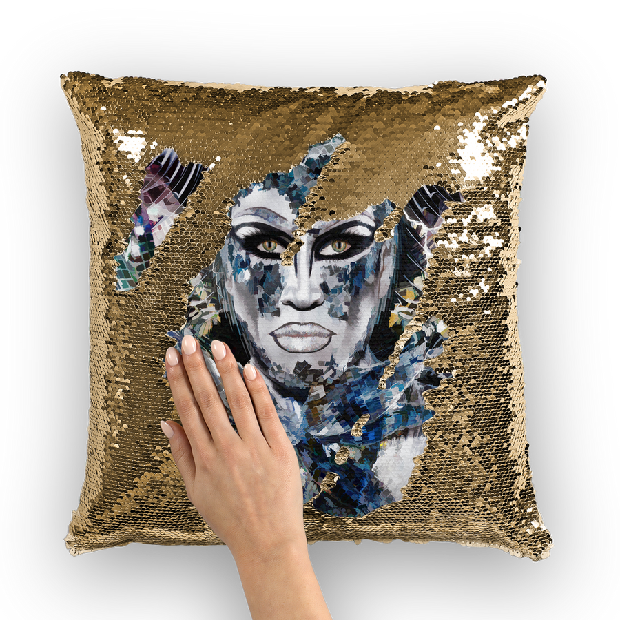 Sequin Cushion Cover - Ovah Name Brand  - A.rt by O.vahFx Ft Glen Alen