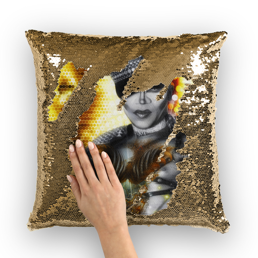 Sequin Cushion Cover - Ovah Name Brand - A.rt by O.vahFx Ft Kitty Meow