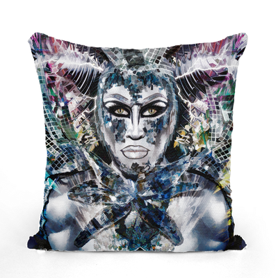 Sequin Cushion Cover - Ovah Name Brand  - A.rt by O.vahFx Ft Glen Alen