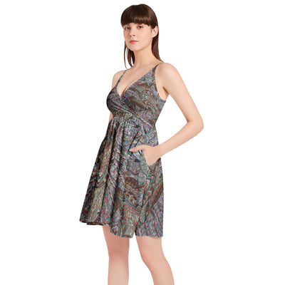 Dress Collection - Ruffle Hem Belted Halter Dress - Ovah Name Brand